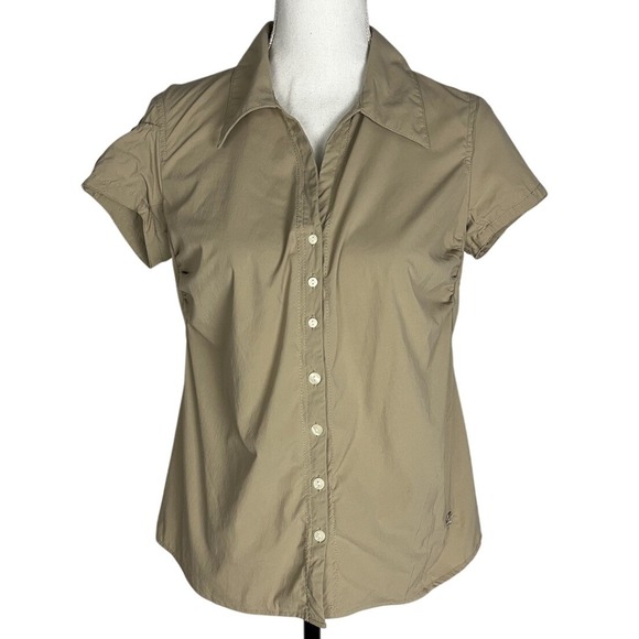 Mountain Hardwear Tops - Mountain‎ Hardwear Women's Button Up Shirt Size 8 Tan Water Resistant